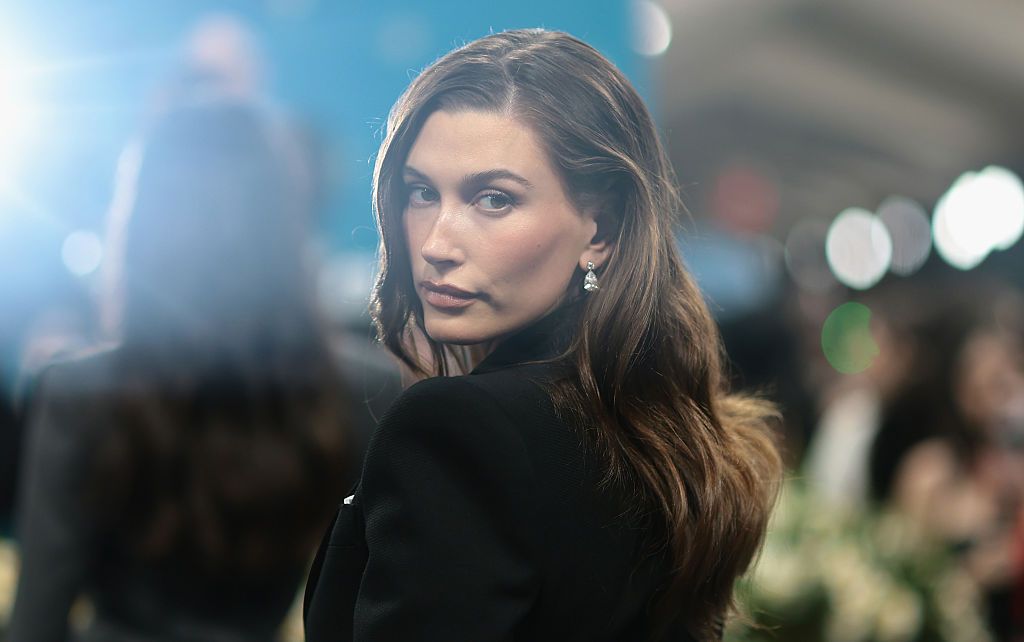 NEW YORK, NEW YORK - MAY 05: Hailey Bieber attends the 2025 Met Gala Celebrating "Superfine: Tailoring Black Style" at Metropolitan Museum of Art on May 05, 2025 in New York City. (Photo by Dimitrios Kambouris/Getty Images for The Met Museum/Vogue)