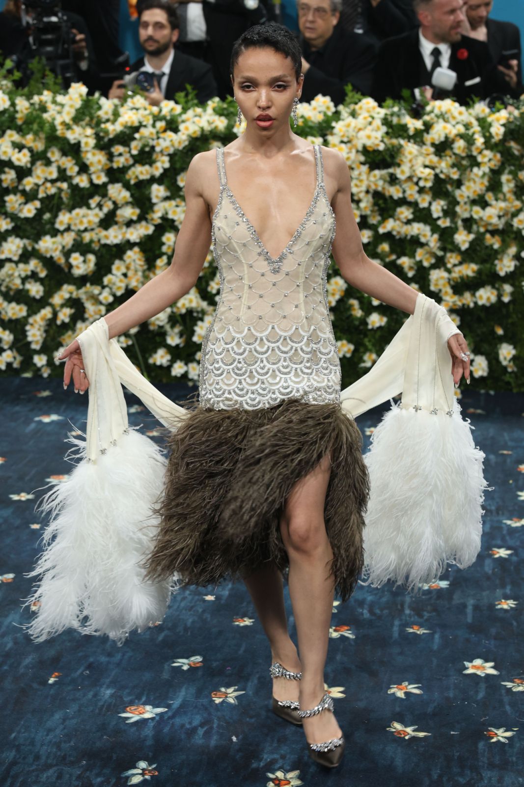 FKA Twigs attends 2025 Met Gala Celebrating "Superfine: Tailoring Black Style" Red Carpet wearing Wales Bonner (Photo: Udo Salters/Patrick McMullan via Getty Images)