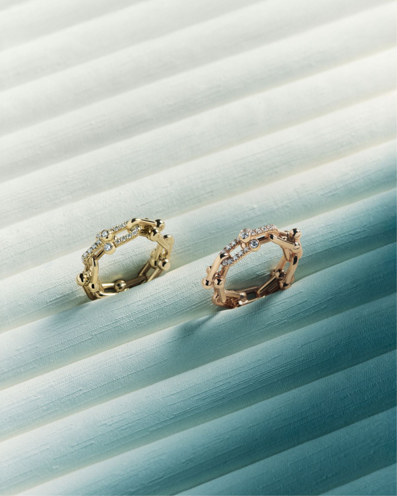 Tiffany & Co. HardWear small link rings with diamonds (Photo: Tiffany & Co.)
