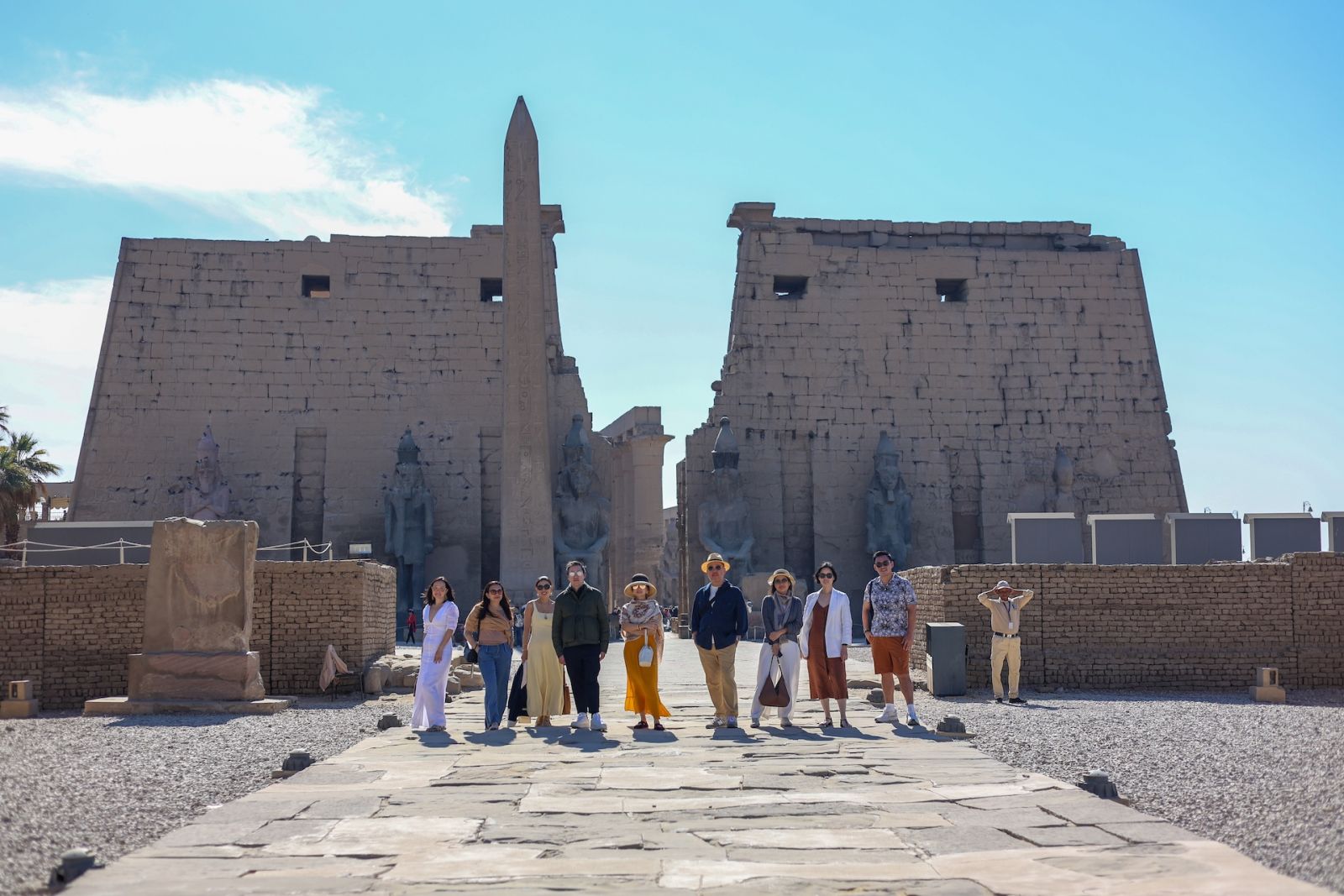 The group exploring the artistic remnants of Ancient Egypt