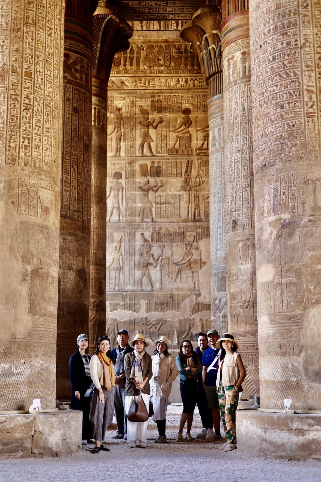 The group with Ancient Egyptian architecture