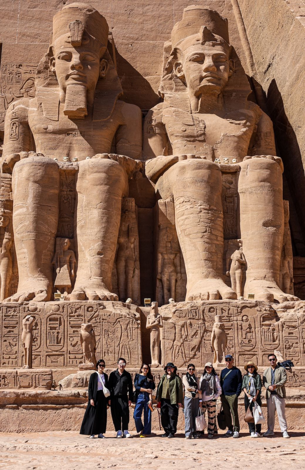 The group with the spectacular temple of Abu Simbel built by Rameses II