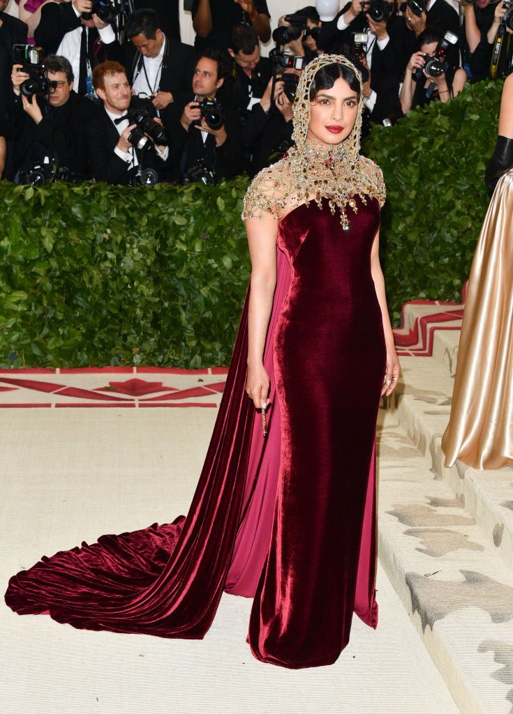NEW YORK, NY - MAY 07: Priyanka Chopra attends the Heavenly Bodies: Fashion & The Catholic Imagination Costume Institute Gala at Metropolitan Museum of Art on May 7, 2018 in New York City. (Photo by George Pimentel/Getty Images)