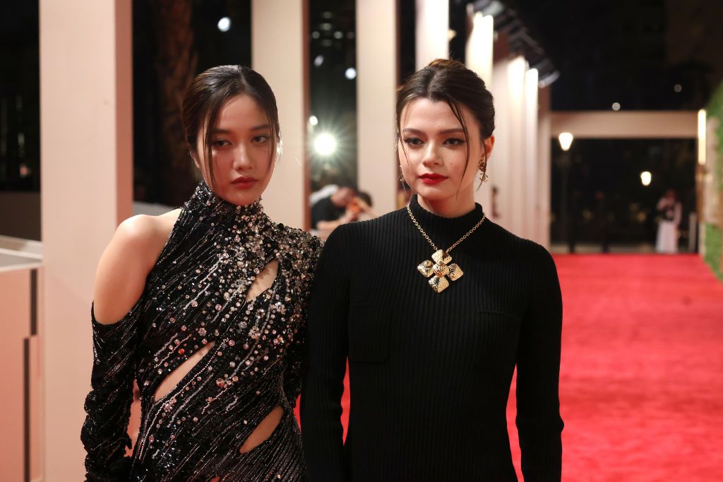 JEDDAH, SAUDI ARABIA - DECEMBER 11: Sarocha Chankimha and Rebecca Patricia Armstrong attends the "Moon" Screening at the Red Sea International Film Festival 2024 on December 11, 2024 in Jeddah, Saudi Arabia. (Photo by Darren Arthur/Getty Images for The Red Sea International Film Festival)