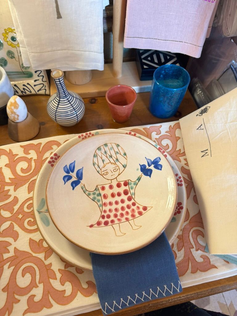 Handcrafted ceramics and linens at Malaika