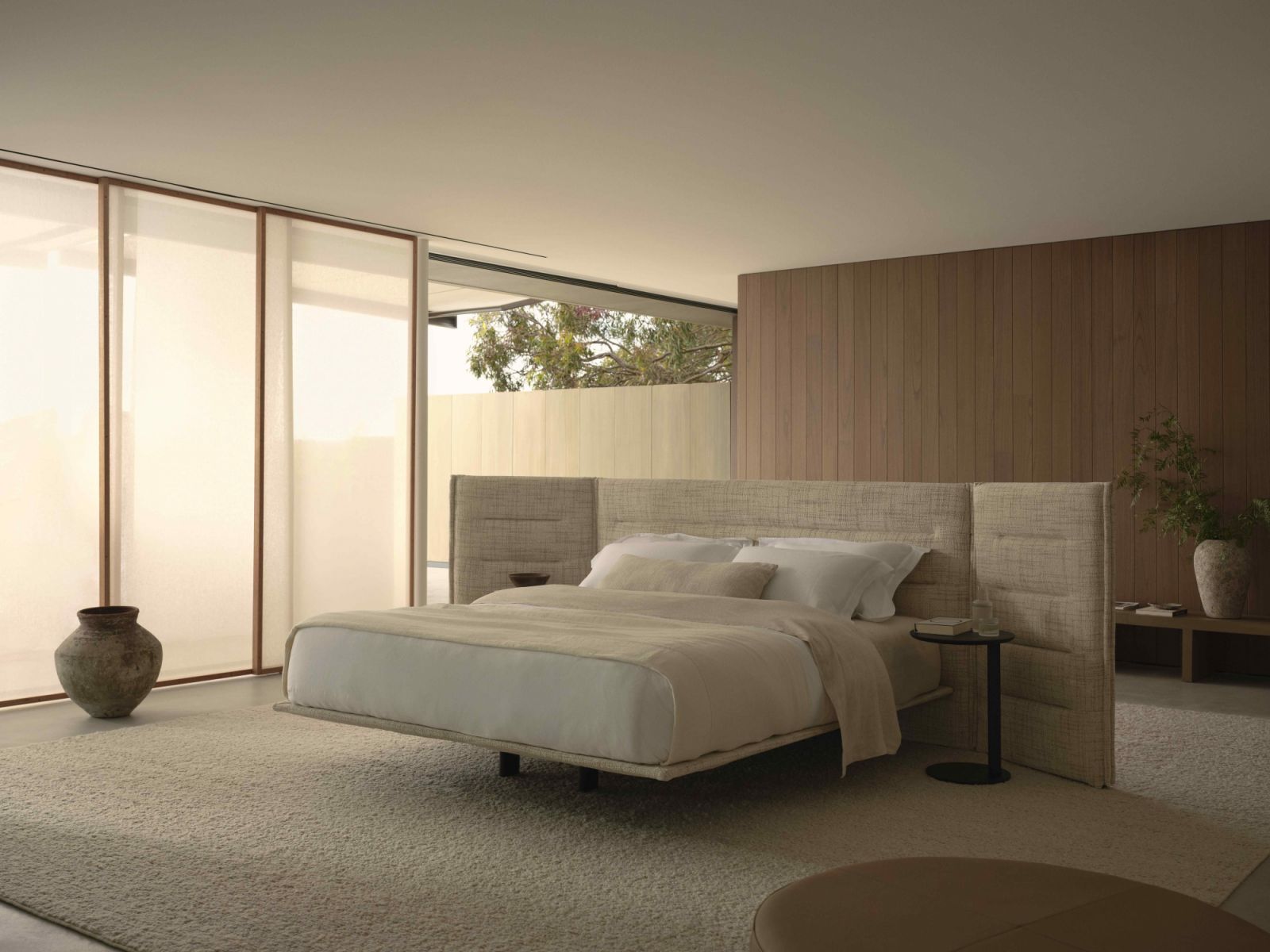 The King Living Horizon Bed features a floating-style platform and a grand bedhead (Photo: King Living)