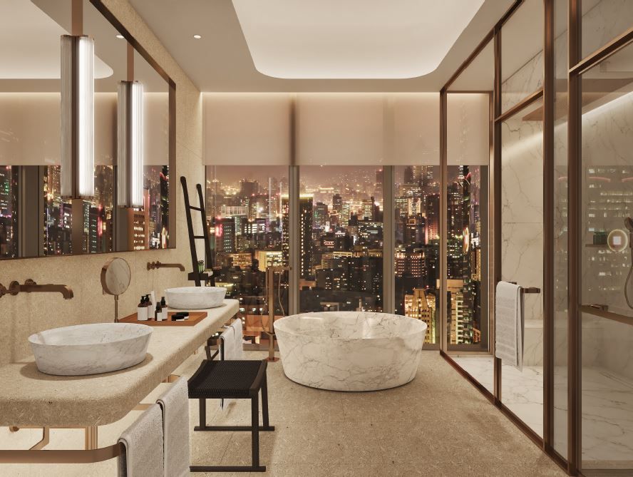 The bathroom at the Presidential Suite at Park Hyatt Taipei