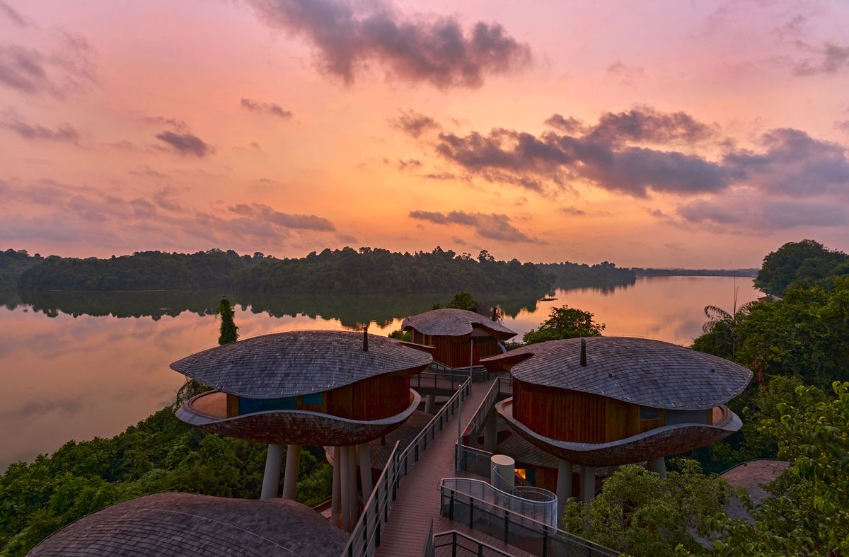 The sunset view of Mandai Eco-Resorts by Wow Architects