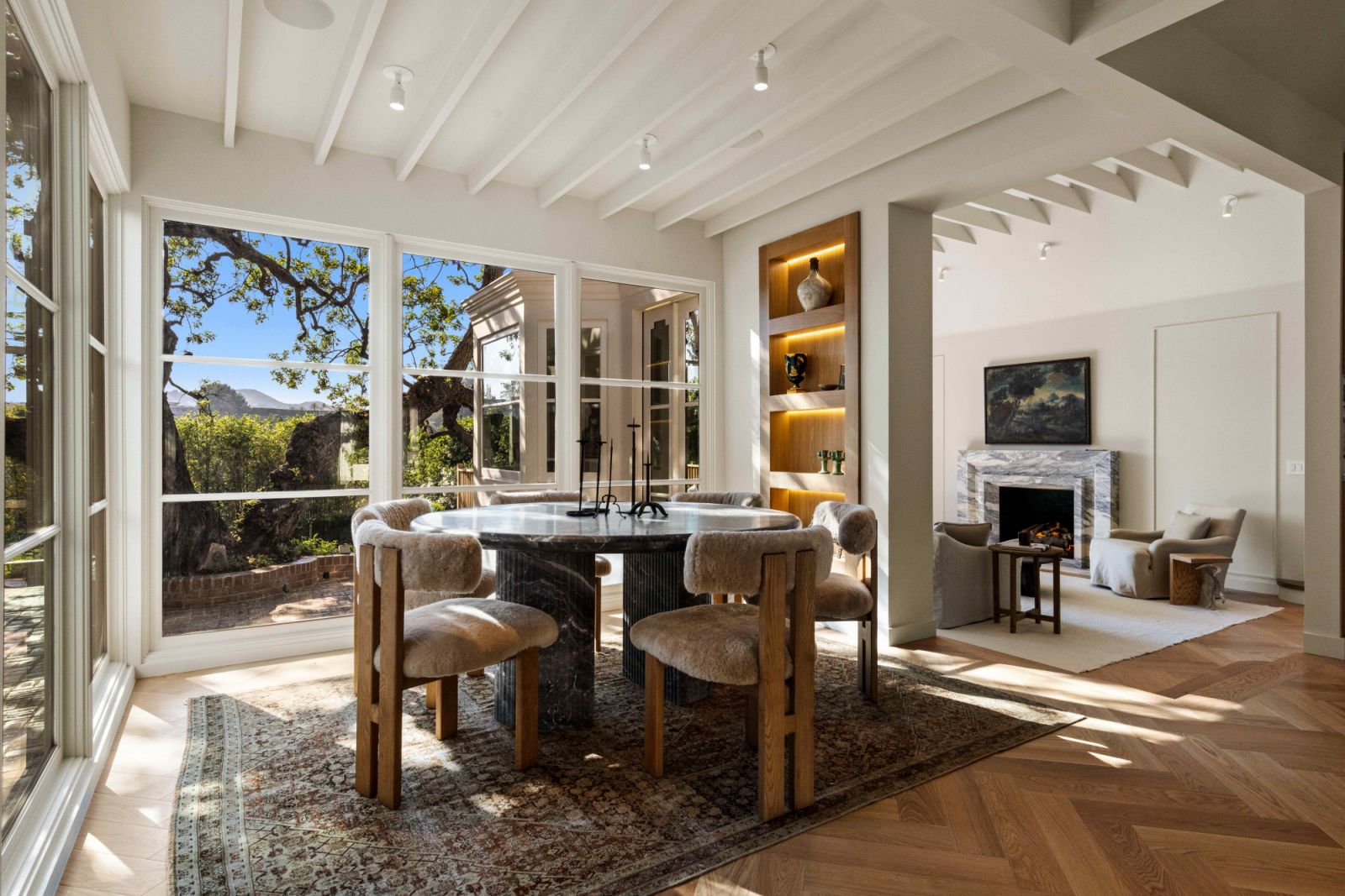 Ample light and views in the dining area