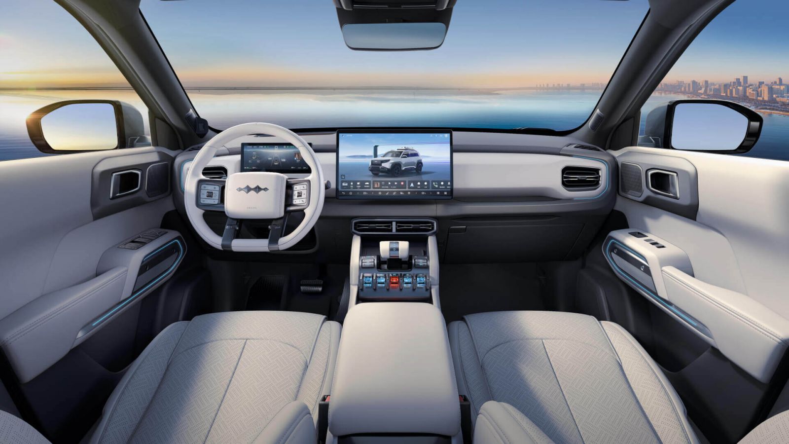 The interior of the Titanium 3 has similarities with another off-road BYD vehicle, the Shark (Photo: BYD, Fang Cheng Bao)