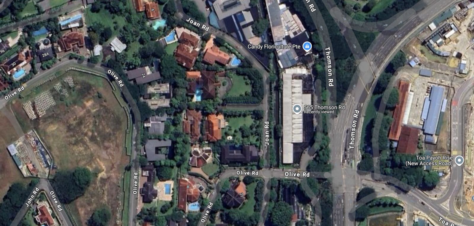 The Caldecott Hill GCB site along Joan Road, in the process of being purchased by the Koufu family