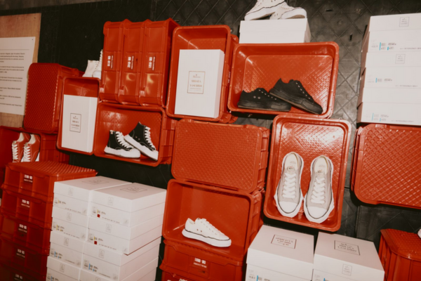 Close up shots of Maison Mihara Yasuhiro sneakers at Studio Dimensione (Photo: courtesy of Bench)