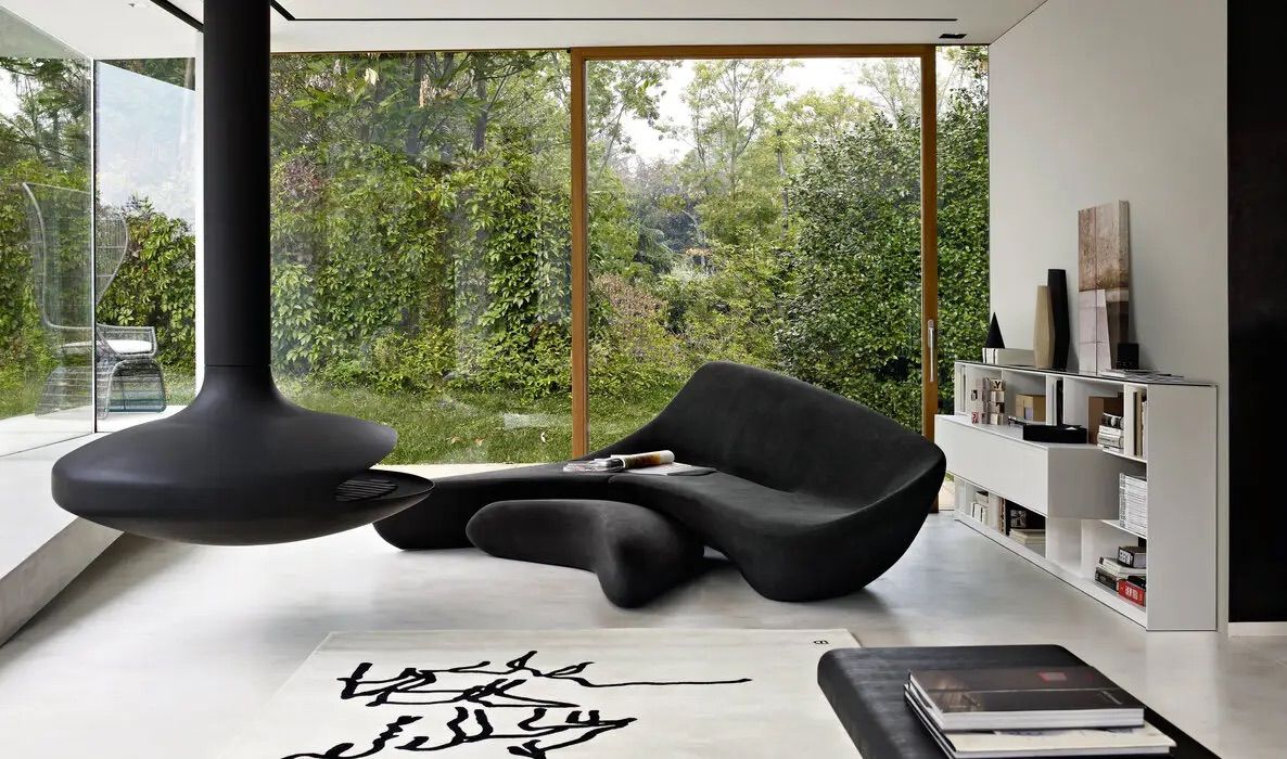 Zaha Hadid Moon System Sofa for B&B Italia has a sculptural fluid form, monolithic curves and an integrated structure embodying late millennium digital design innovation (Photo: B&B Italia)