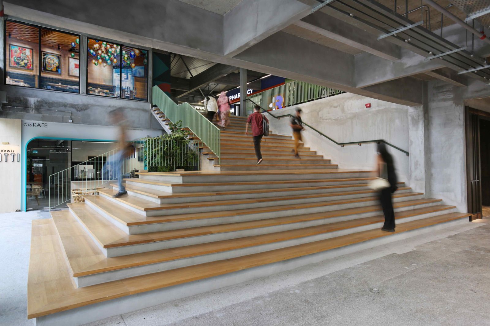 Major structural elements such as stair cores were retained