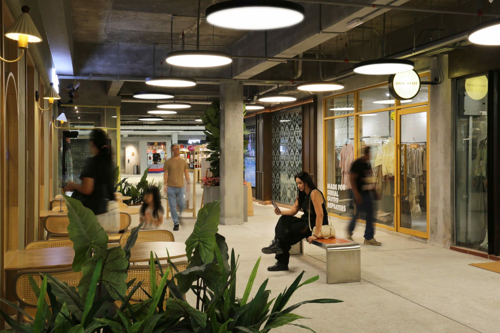 Formerly enclosed classrooms were transformed into welcoming retail spaces