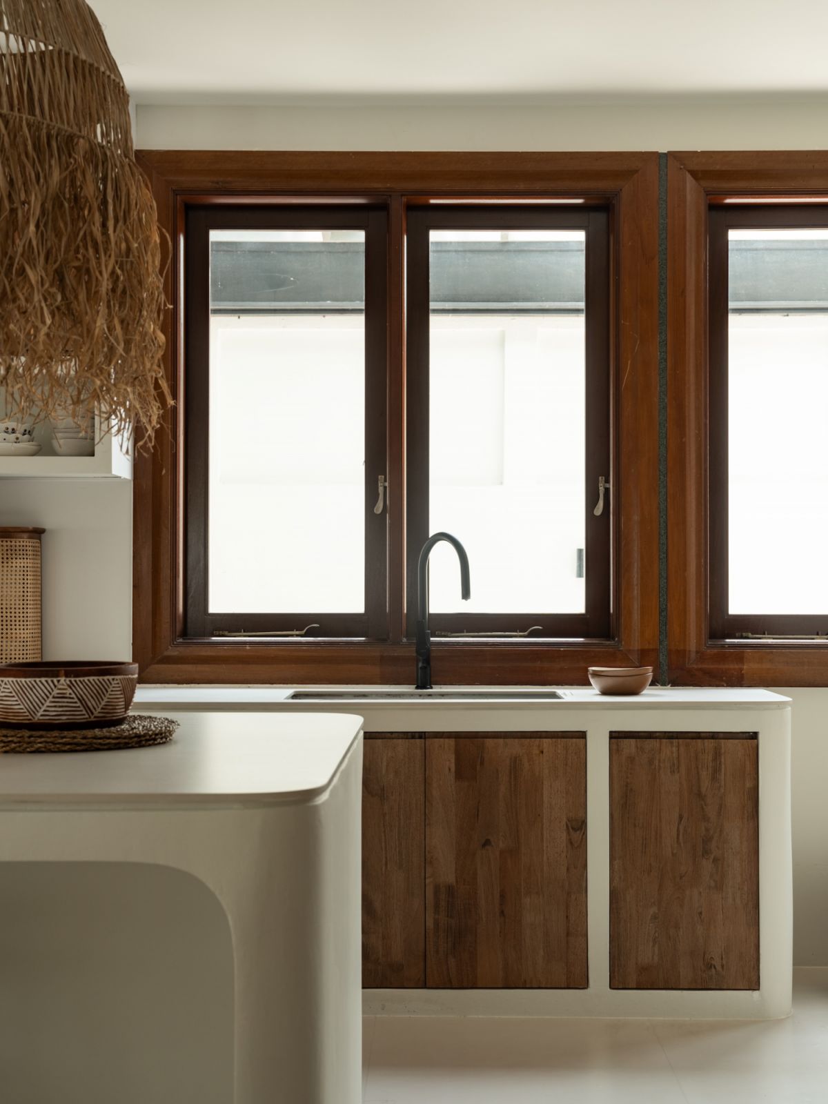 Timber finishing reinforces the resort feel of the home