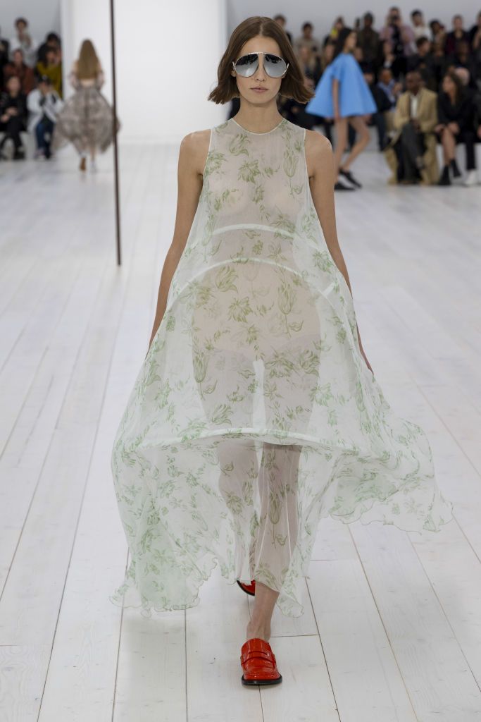 PARIS, FRANCE - SEPTEMBER 27: A model walks the runway during the Loewe Ready to Wear Spring/Summer 2025 fashion show as part of the Paris Fashion Week on September 27, 2024 in Paris, France. (Photo by Victor VIRGILE/Gamma-Rapho via Getty Images)
