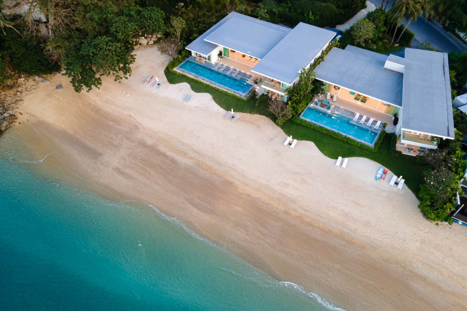 Aerial view of both villas: VILLA ANDA and VILLA AMANN (Photo: ANDAAMAN)