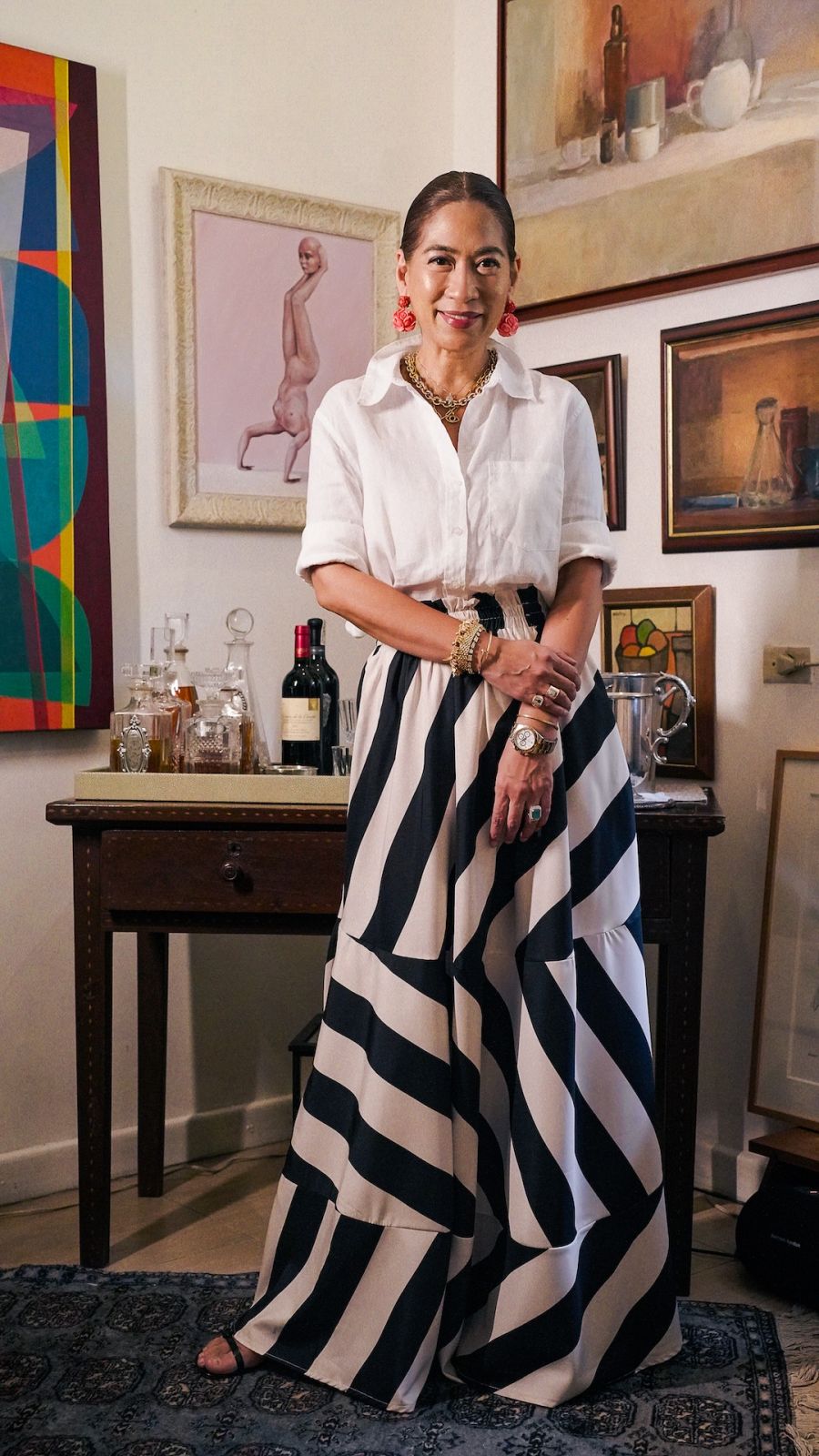 Techie Hagedorn at home in Alegre clothing