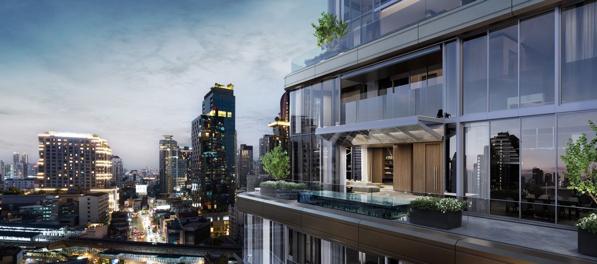Each Porsche Design Tower Bangkok unit features an 8m-tall triple-glazed glass wall that can be folded up like a car-roof mechanism to facilitate indoor-outdoor living (Photo: Porsche)