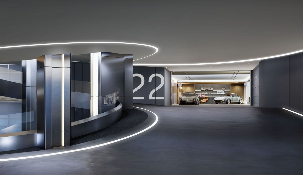 Each unit's Passion Place is directly connected to its residential unit via a private elevator in the Porsche Design Tower Bangkok (Photo: Porsche)