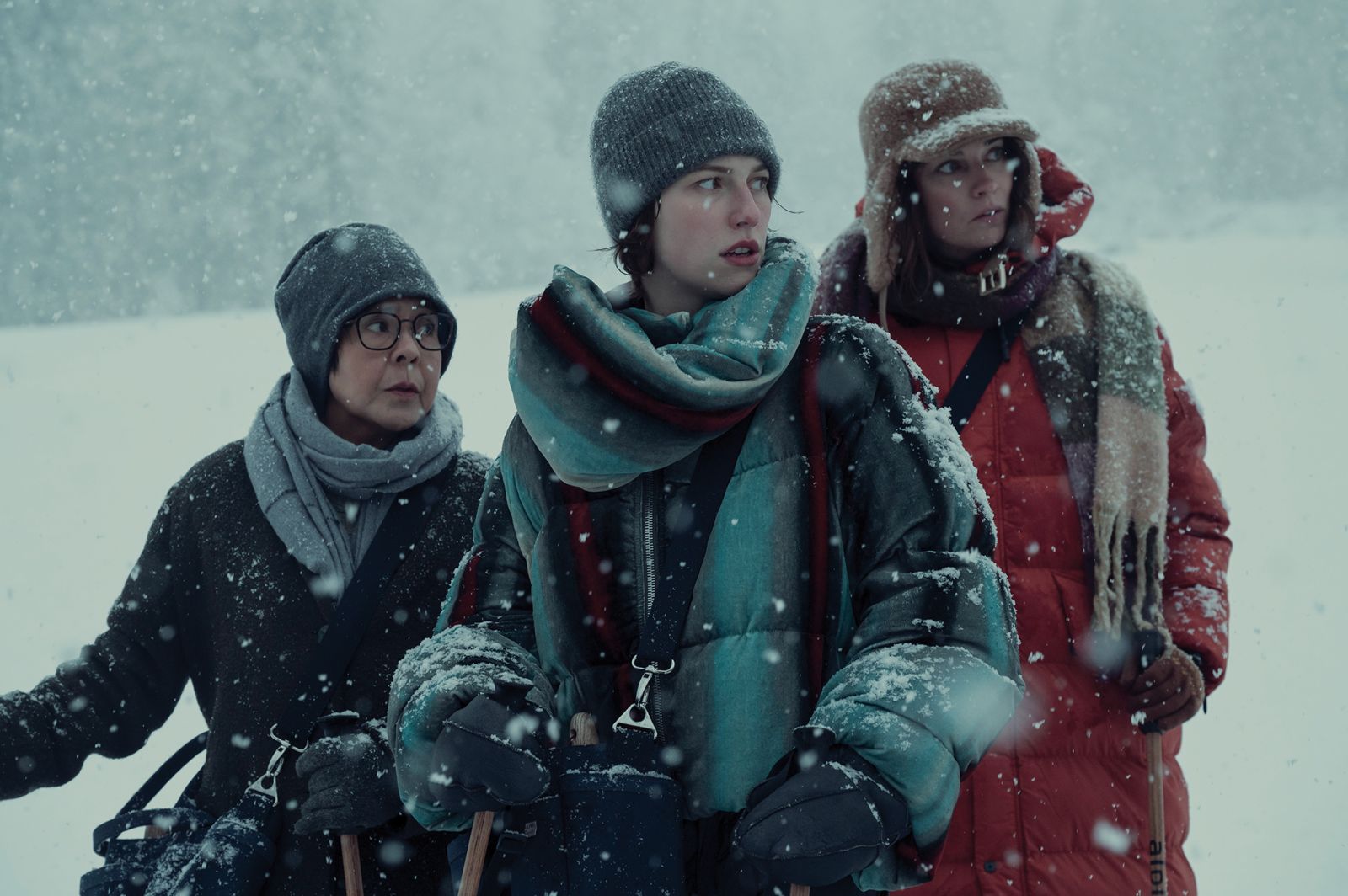 NINE PERFECT STRANGERS - Nine new strangers connected in ways they could never imagine are invited by mysterious guru, Masha Dmitrichenko (Nicole Kidman), to join a transformational wellness retreat in the Austrian Alps. Over the course of a week, she takes them to the brink. Will they make it? Will she? Masha is willing to try anything in the interest of healing everyone involved, including herself. (Disney/Reiner Bajo)
MOLLY DE LEON, KING PRINCESS, ANNIE MURPHY