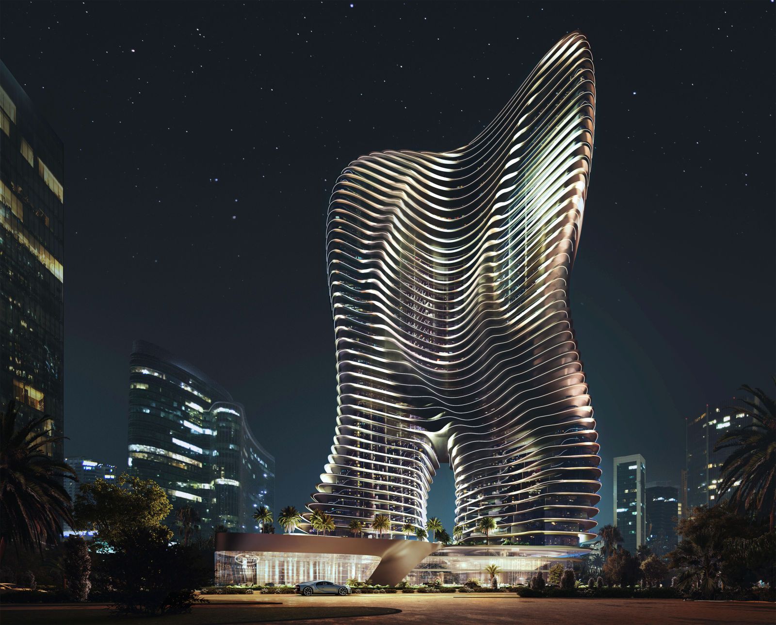 Developed in partnership with Dubai developer Binghatti, the Bugatti Residences is a 42-storey skyscraper in Dubai (Photo: Bugatti)