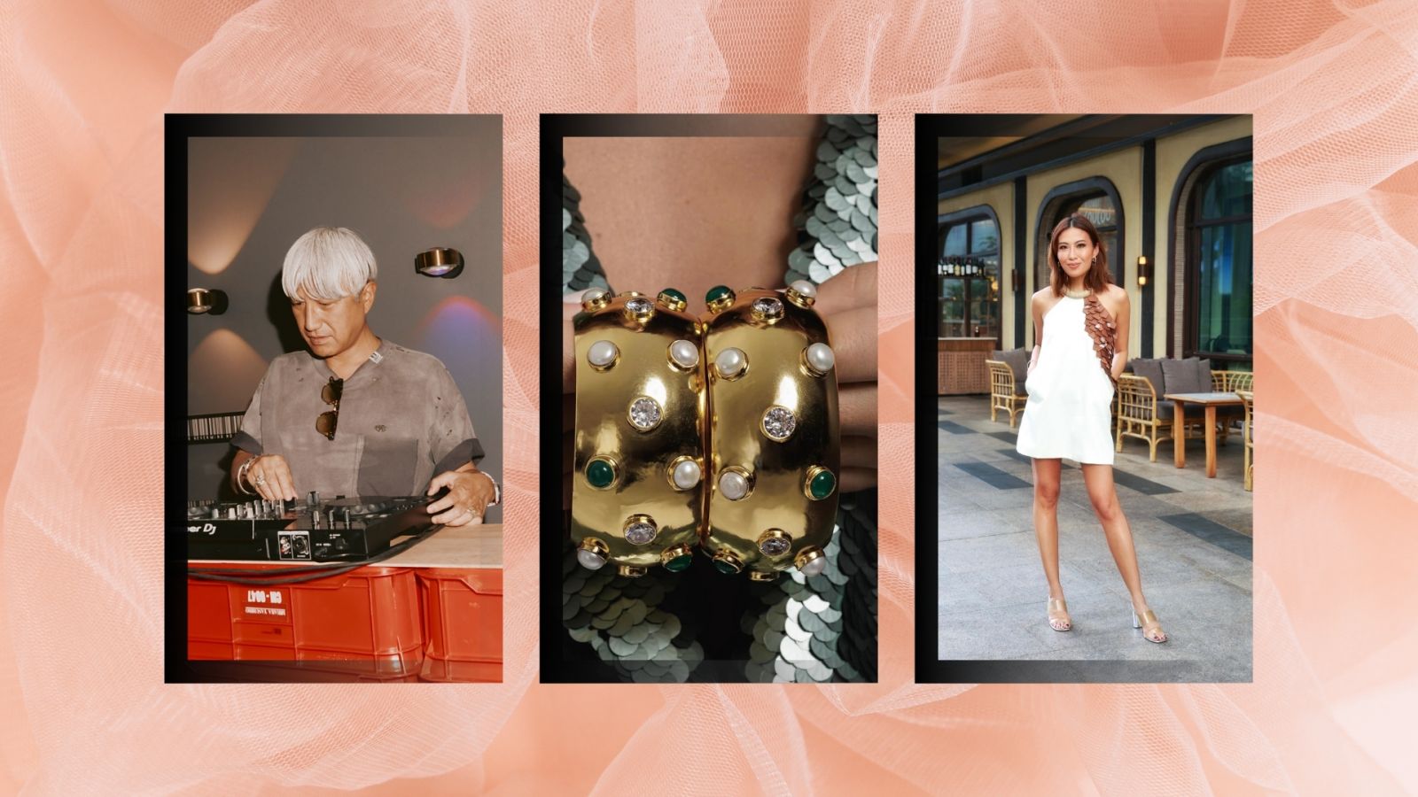 Style happenings this month: Maison Mihara Yasuhiro at Studio Dimensione and Assembly, Bohème SG and Rosanna Ocampo's summer 2025 collection (Photo: courtesy of Bench, Bohème SG and Rosanna Ocampo; stylised with Canva)