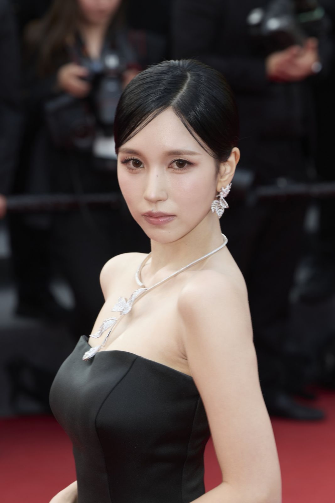 CANNES, FRANCE - MAY 18: Singer Myoui Mina attends "The Phoenician Scheme" red carpet during the 78th annual Cannes Film Festival at Palais des Festivals on May 18, 2025 in Cannes, France. (Photo by VCG/VCG via Getty Images)