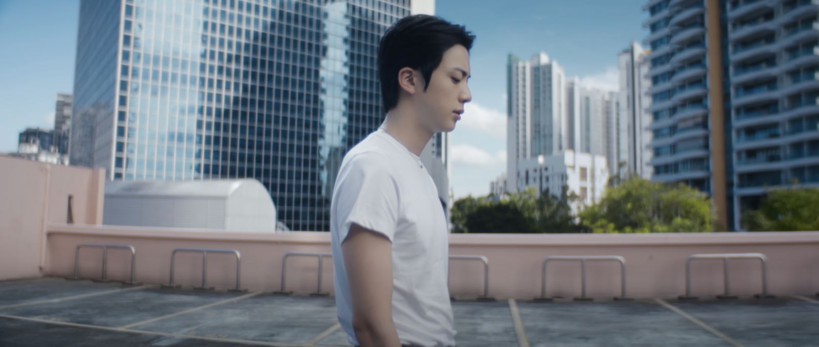BTS member Jin at Goldhill Plaza Singapore for the music video of 'Don't Say You Love Me'