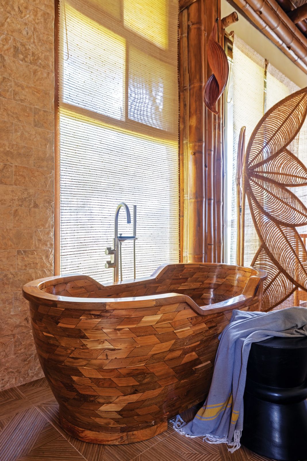 A bathtub by Dino Magnatta in the bathroom of Aman Sinaya on Mati Island, Mindanao