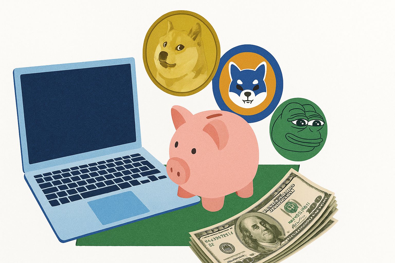 Memecoins are driven by virality and pushed by online communities. What are they really worth? (Image: generated by ChatGPT)