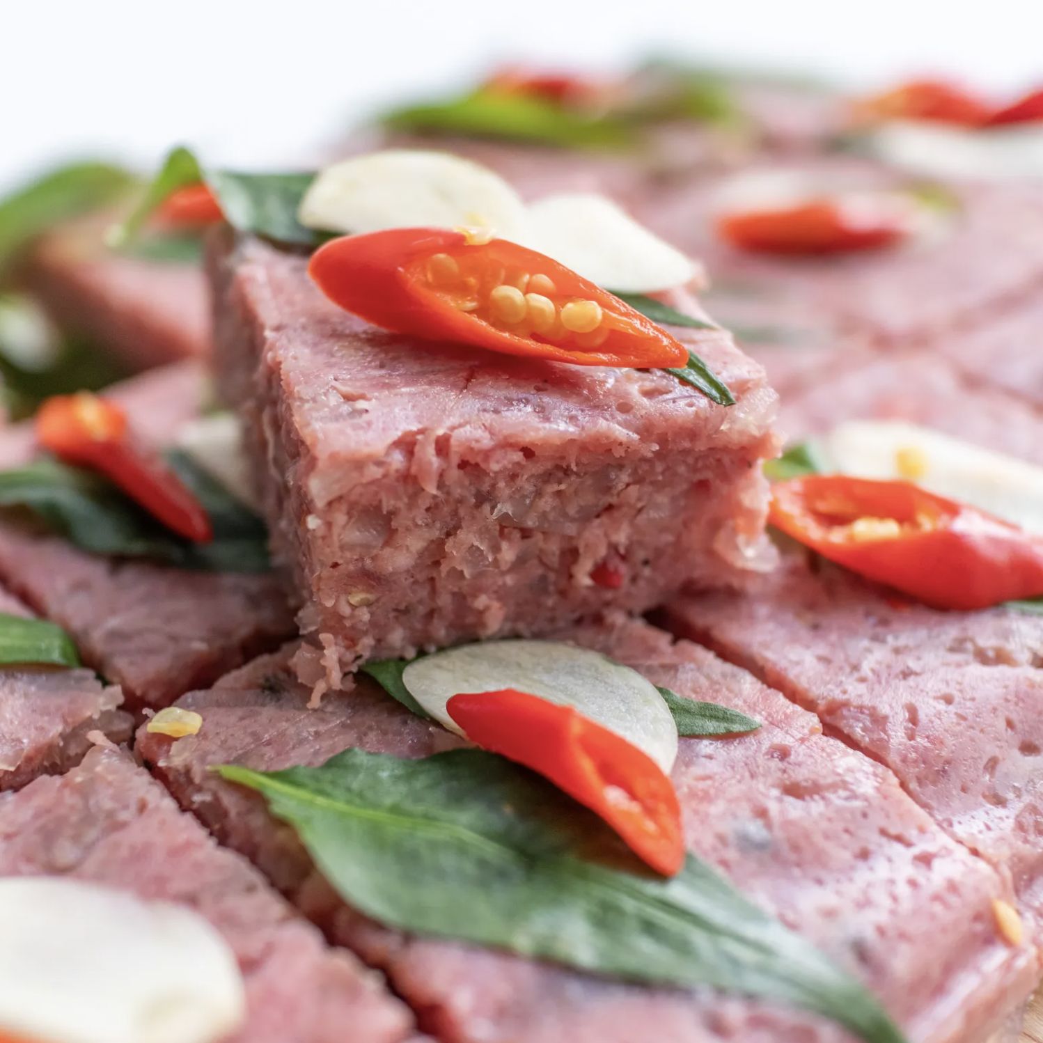 The texture of nem chua after it has been fermented (Image: Vicky Phan)