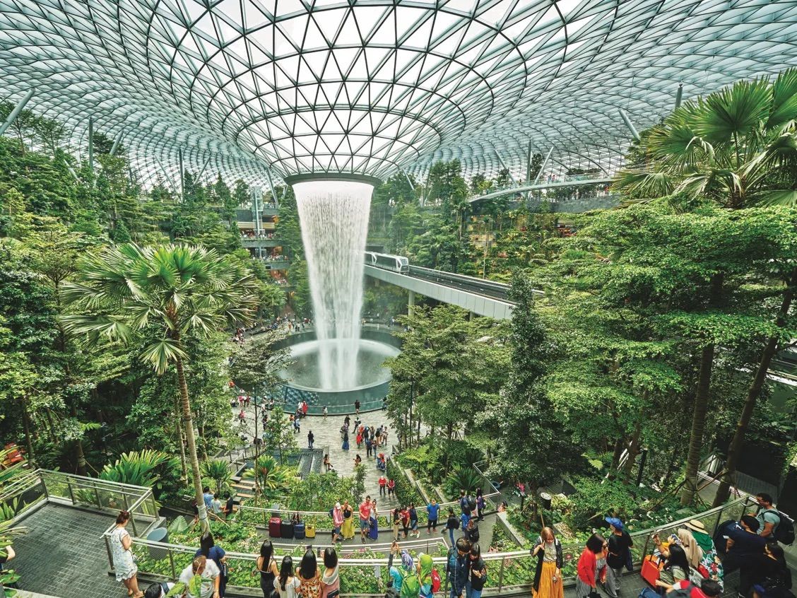 The Jewel, an architectural marvel within Singapore's Changi Airport, stands as a landmark achievement in biophilic design.