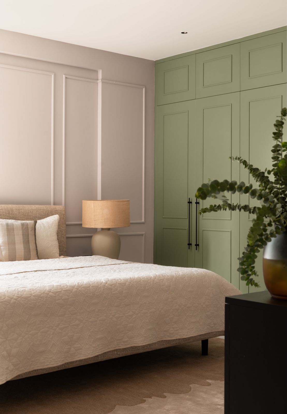 The guest bedroom of a home in Bengaluru, India, designed by Studio GSA