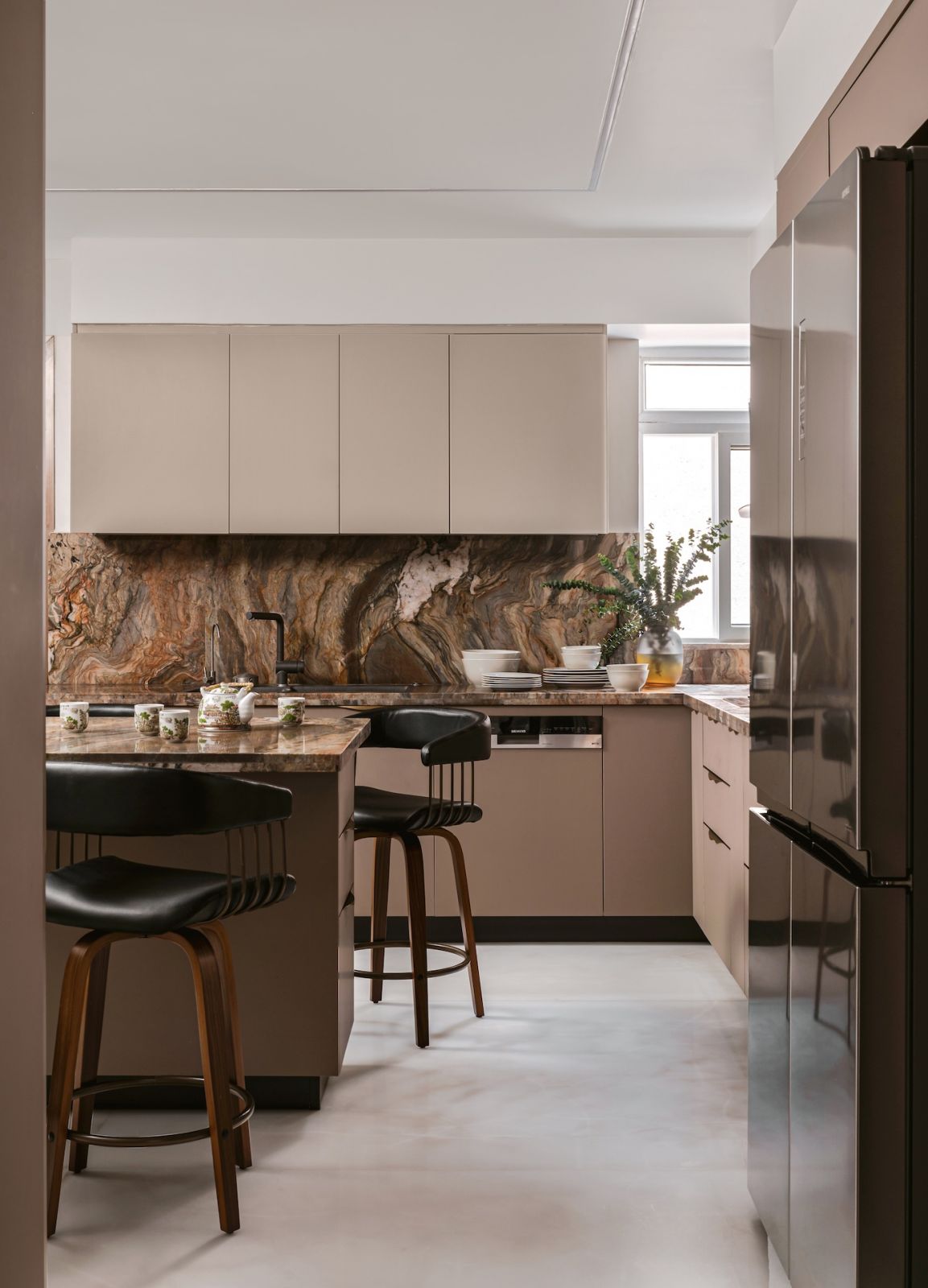 The kitchen of a home in Bengaluru, India, designed by Studio GSA