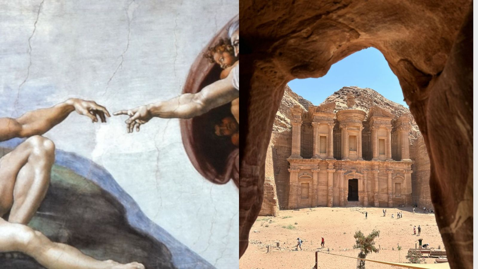 Petra’s ancient rock-cut architecture embodies the human spirit and divine connection Michelangelo captured.
