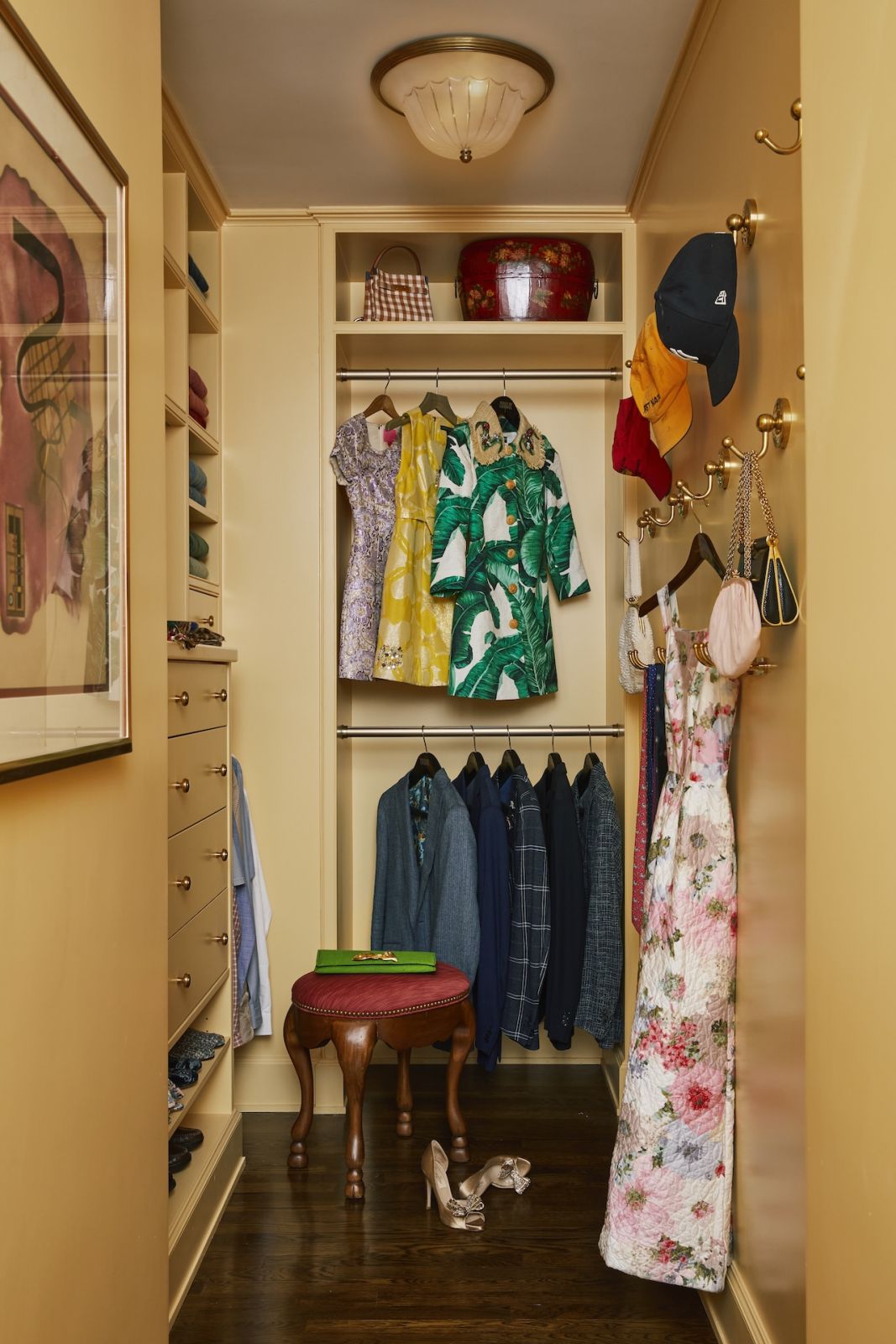 The walk-in closet of the primary bedroom at a home on Park Avenue, New York, designed by Phillip Thomas