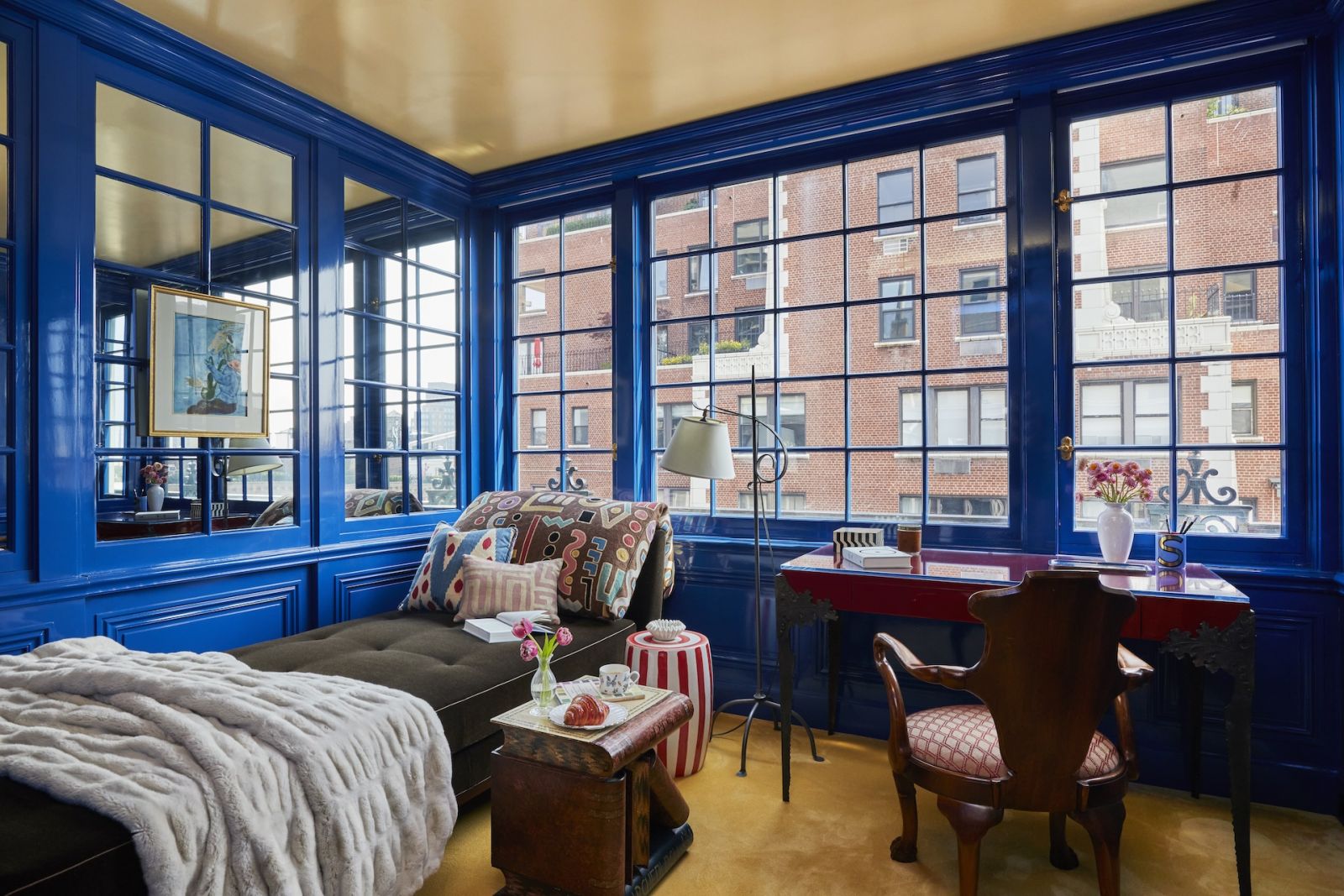 The guest bedroom at a home on Park Avenue, New York, designed by Phillip Thomas