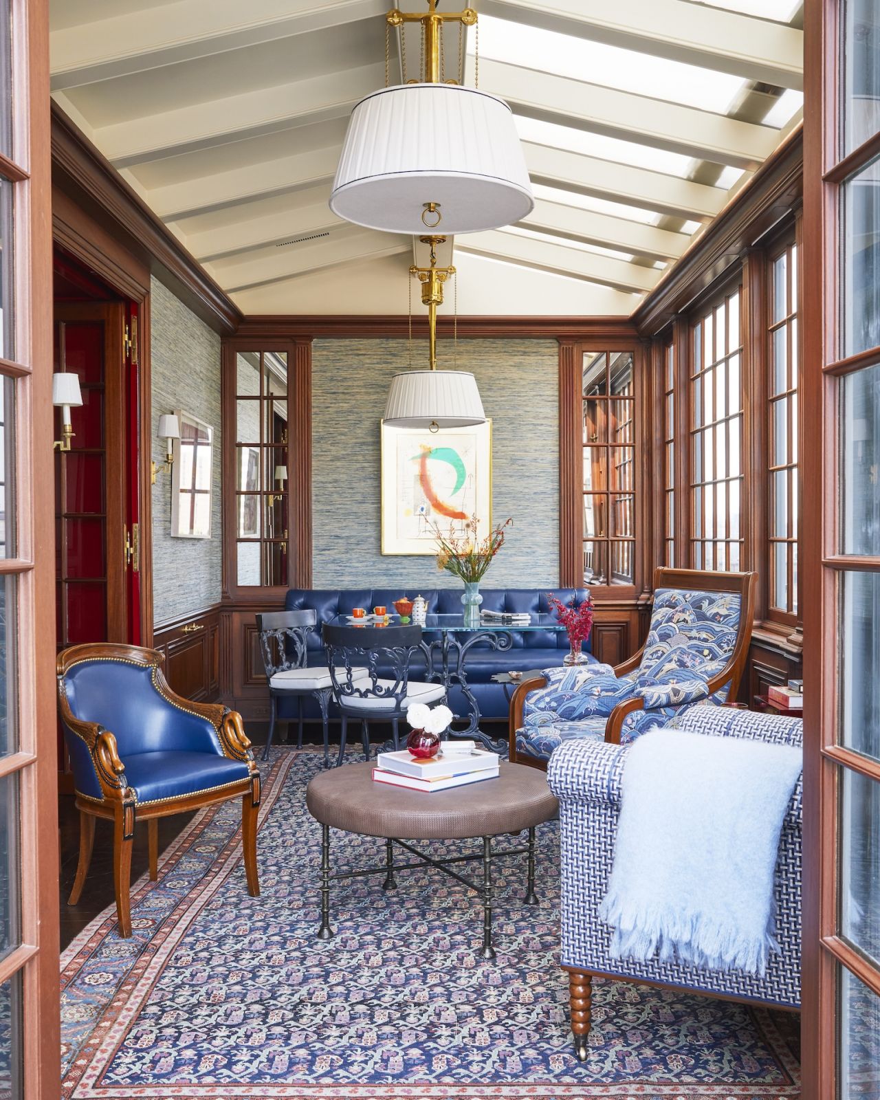 The sunroom at a home on Park Avenue, New York, designed by Phillip Thomas