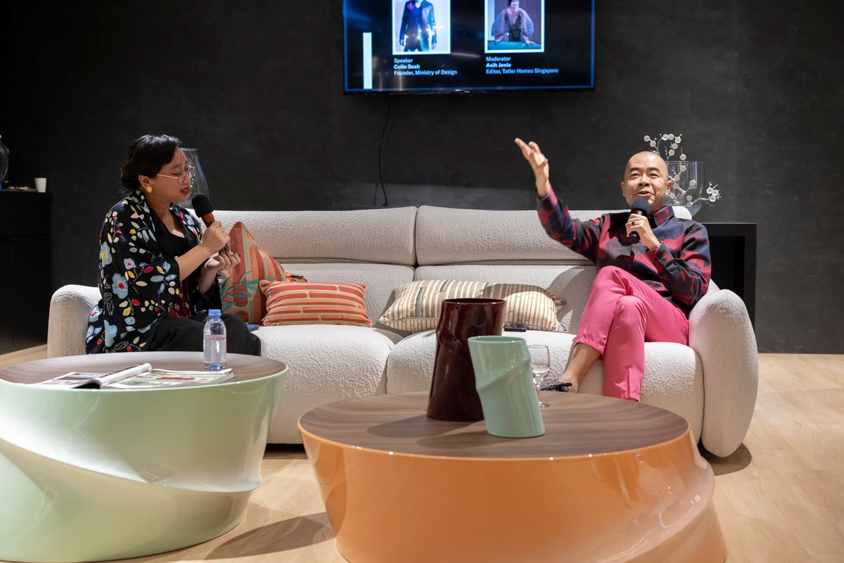 Asih Jenie and Colin Seah at Roche Bobois Singapore
