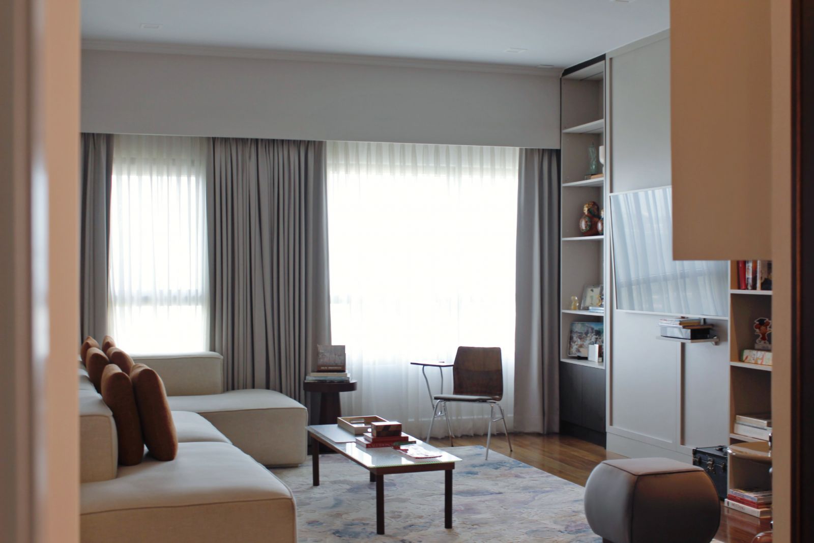 A glimpse of the family room in a Makati penthouse
