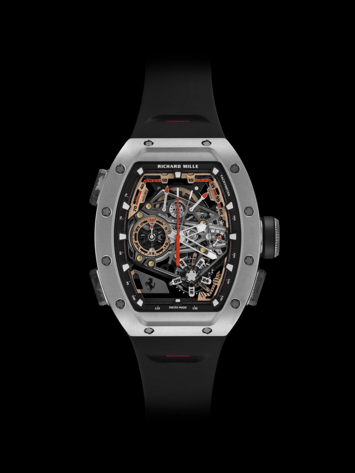 The iteration in microblasted and polished grade 5 titanium with a carbon TPT caseband