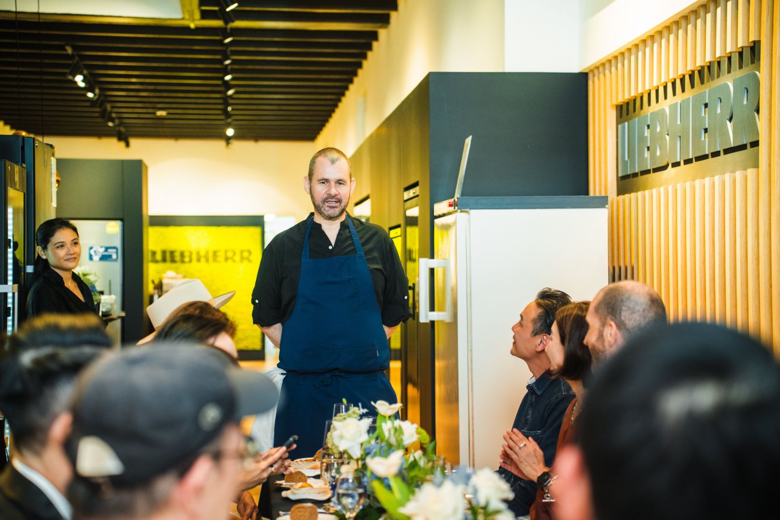 Chef Stephan Zoisl of Chef's Table introducing the dish