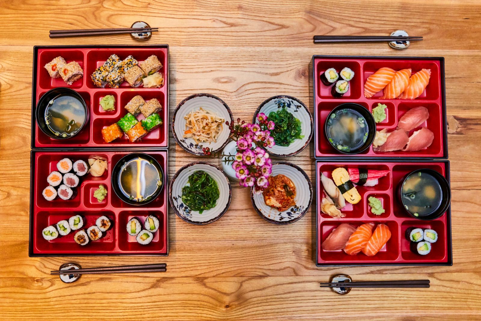 Exquisitely balanced Japanese bento boxes