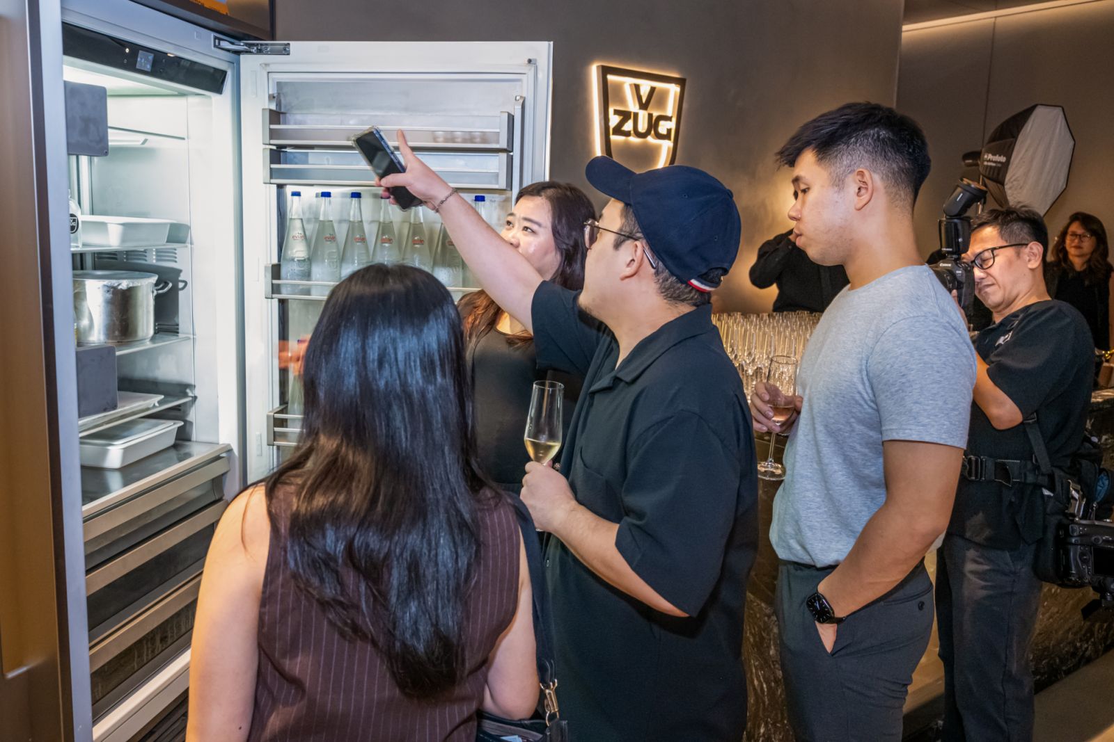 Guests checking out V-ZUG’s fridge collection