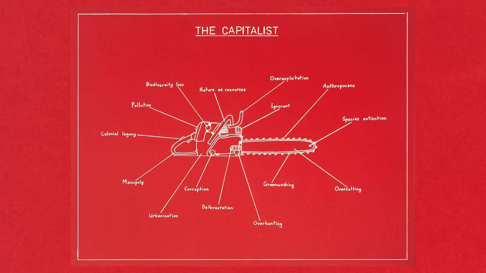 The Capitalist in Chainsaw by Malaysian artist Anas Afandi