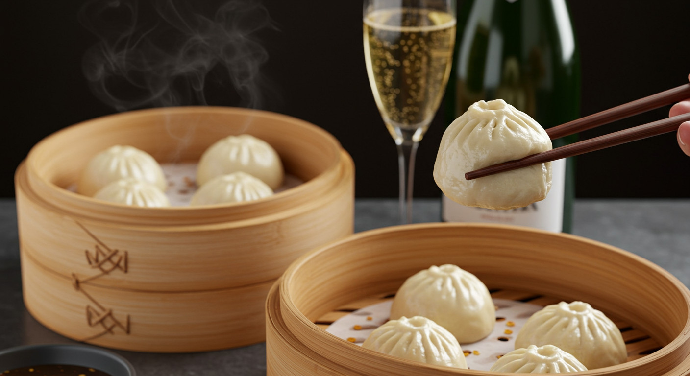 Xiao long bao and Cava - AI Generated image