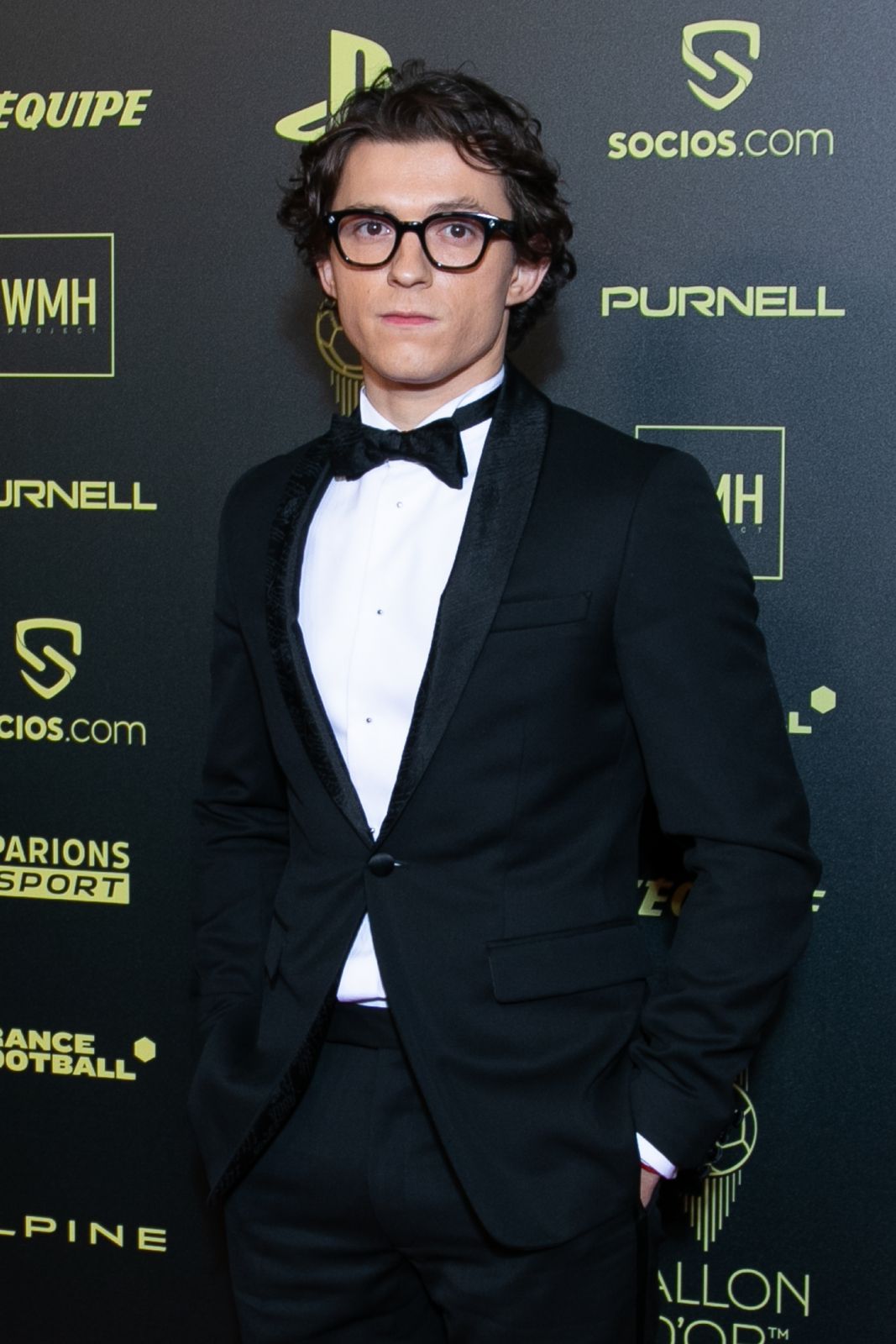 Tom Holland attends the Ballon D'Or photocall at Theatre du Chatelet in Paris, France (Photo: Marc Piasecki/WireImage)