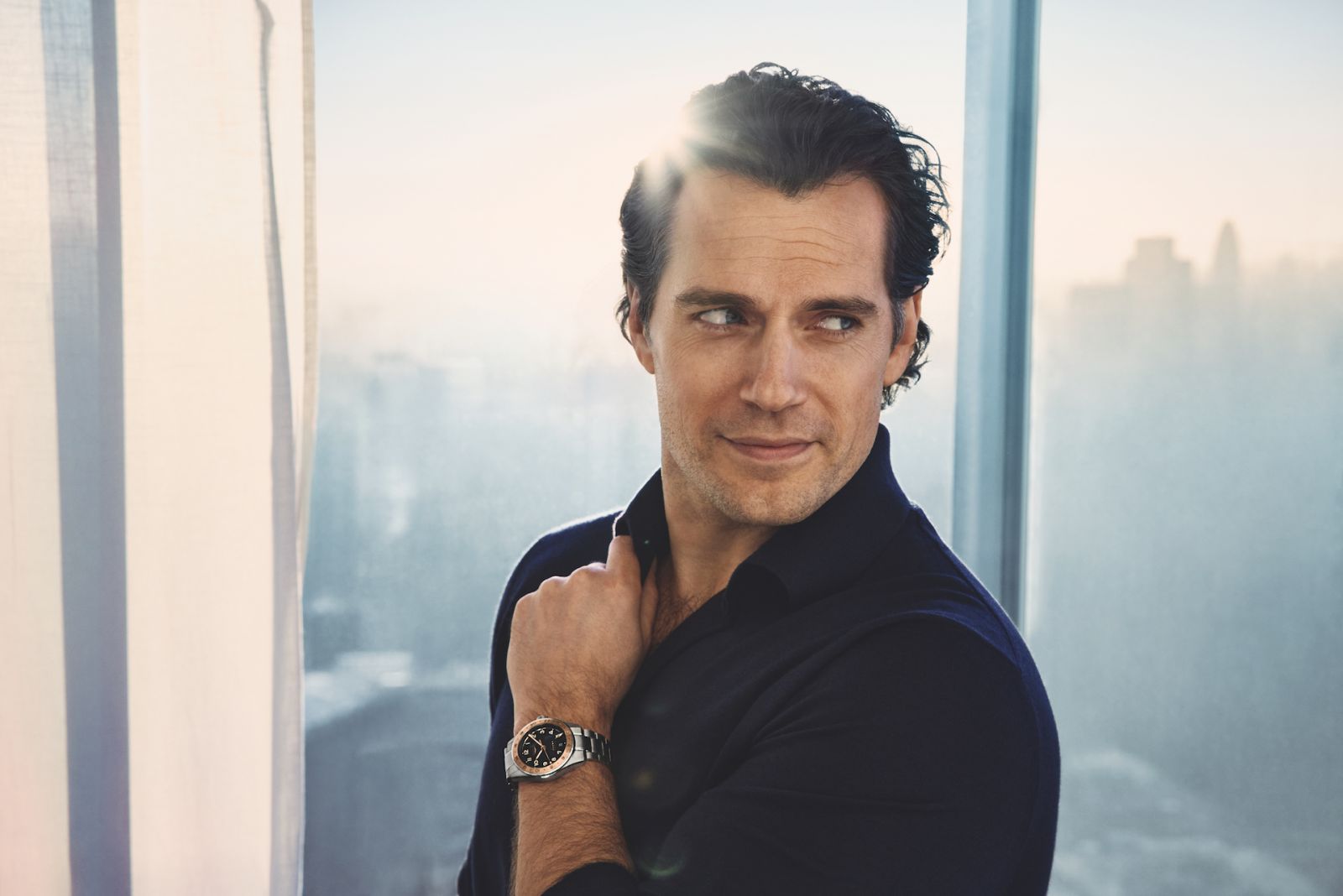 Henry Cavill models the new Longines Spirit Zulu Time 1925 watch